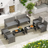 COSTWAY 4 Piece Patio Conversation Set Outdoor Wicker Furniture