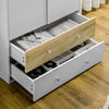 2 Door Wardrobe White Wardrobe with Drawers and Hanging Rod Refurbished