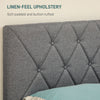 Double Bed Frame with 5-Level Adjustable Linen Headboard