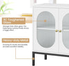 83cm 2 Door Rattan Buffet Cabinet Sideboard Storage Cupboard w/ Adjustable Shelf