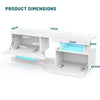 White 140CM TV Cabinet with LED Lights Entertainment Centre TV Stand Media Xfyfq