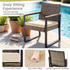 3-Piece PE Wicker Patio Furniture Set Outdoor Bistro Set