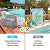 Outdoor Pool Float Storage Box with Wheels, PE Rattan Organizer for Patio & Pool