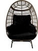 Wicker Egg Chair Egg Basket Lounge Chair with Thick Cushion Seat For Patio Porch