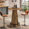 Round Bar Table, 39.4" H High Top Bistro Table with Storage for Living Room,