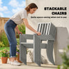 7 Pieces Garden Dining Set with Stackable Chairs with Umbrella Hole