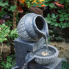 Garden Solar Water Feature LED Light Fountain Outdoor Indoor Resin Ornament Pump