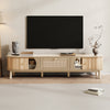 Wooden TV Stand Cabinet 170 cm TV Unit With Storage & Solid Wood Slide Doors
