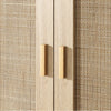 Natural Rattan Sideboard with Shelves Woven Doors Multipurpose Storage Cabinet