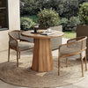Small Round Dining Table for 2-4 People, 80cm Kitchen Table with Octagonal Base