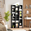 Tall Bookshelf with 21 Compartments and 10 Adjustable Shelves, Black