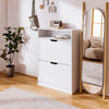 2 Drawer Shoe Rack Shoes Storage Cabinet Wooden Cupboard Organiser Holder Stand
