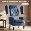 Retro Accent Chair Wingback Armchair with Wood Frame for Living Room Dark Grey