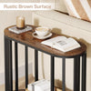 2-Tier End Table for Living Room, Industrial Narrow Side Table with Metal Frame