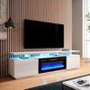 179cm TV Stand Cabinet High Gloss Electric Fireplace Unit With LED 12 Colour