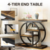 End Table for Living Room,Industrial Narrow Wood Side Table with Storage Shelves