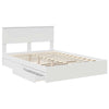 Storage Bed with Headboard White 140 x 200 cm Engineered Wood