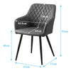 2pcs Dining Chairs Set Faux Leather/Velvet Padded Metal Legs Restaurant Armchair