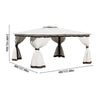 3m/4m Party Hardtop Marquee Gazebo Canopy w/ Aluminium Frame Netting & Curtains