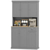 Modern Freestanding Kitchen Pantry Cabinet with Adjustable Shelves, Grey