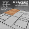 Metal Garden Storage Shed Large Summer Tool House Foundation Kit Lock Doors Unit