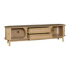 TV Stand Cabinet 170 cm TV Unit With Solid Wood Slide Doors and Rattan Drawers