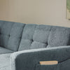 Sofa Bed Love Seat Sofa Settee Couch with Gold Metal Legs & Cushions Gray-blue