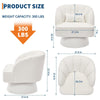 360° Swivel Accent Chair Upholstered Barrel Chair w/Striped Backrest Living Room