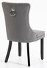 Plush Velvet Dining Chairs with Knocker 1 2 4 6 Black Grey Beige Stud Detailing