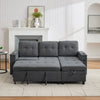 Sofa Bed Pull Out Sectional Couch Bed Convertible Settee with Storage, Grey
