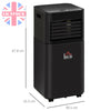 5000BTU Portable Air Conditioner 4 Modes LED Timer Home Office AC Fan UK