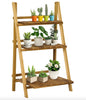 Wooden Plant Stand Outdoor Garden Display Shelving Unit Folding Flowe Pot Rack