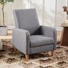 Accent Chair Wingback Armchair with Wood Frame for Living Room Grey New