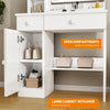 Set Table Led Lights With Vanity Makeup Stool Table Dressing Desk Mirror