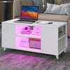 High Gloss Coffee Table with LED Light Living Room Cocktail Sofa Center Table