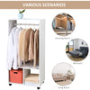 Open Wardrobe Clothes Rail Bedroom Clothes Storage Rod Shelves White