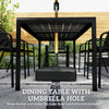7 Pcs Outdoor Dining Set with Umbrella Hole, Garden Table and Chairs Set for 6
