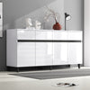 Sideboard 160cm Wooden Storage Cabinet with 4 Drawers & 4 Doors, Modern White