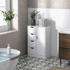 Freestanding Bathroom Cabinet, 4 Drawer Storage Cupboard with Door for Living Ro