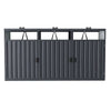 Dark Grey Galvanized Steel Outdoor Storage Shed with Multiple Doors