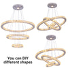 Modern Crystal Chandelier LED Pendant Lights Living Room Bedroom Ceiling Light