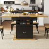 Dining Table 110-140×80cm, Extendable Kitchen Table with Storage for 4-6 People