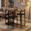 3-Piece Dining Table Set with Storage Shelves,Kitchen Table with 2 Padded Chairs
