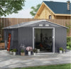 Metal Garden Storage Shed Large Summer Tool House Foundation Kit Lock Doors Unit