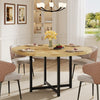 Round Dining Table for 4,120cm Industrial Kitchen Dinner Table with Metal Frame