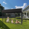 XXL Large Outdoor Dog Kennel Crate Fully Covered Roof Dog Fence Pen Feeder Door
