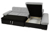 Corner Sofa Bed MALWI CORDUROY with Storage Green Blue Cream Grey Yellow New