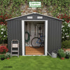 Garden Shed Metal Storage Grey Garden Universe 8ft x 8ft Inc Base Frame GS8-8AN
