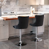 Velvet Swivel Bar Stools Set of 2 Swivel Kitchen Barstools Bar Chairs Grey Black
