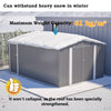 10x14FT Galvanized Metal Garden Shed Lockable Door Tool Storage shed, Grey
